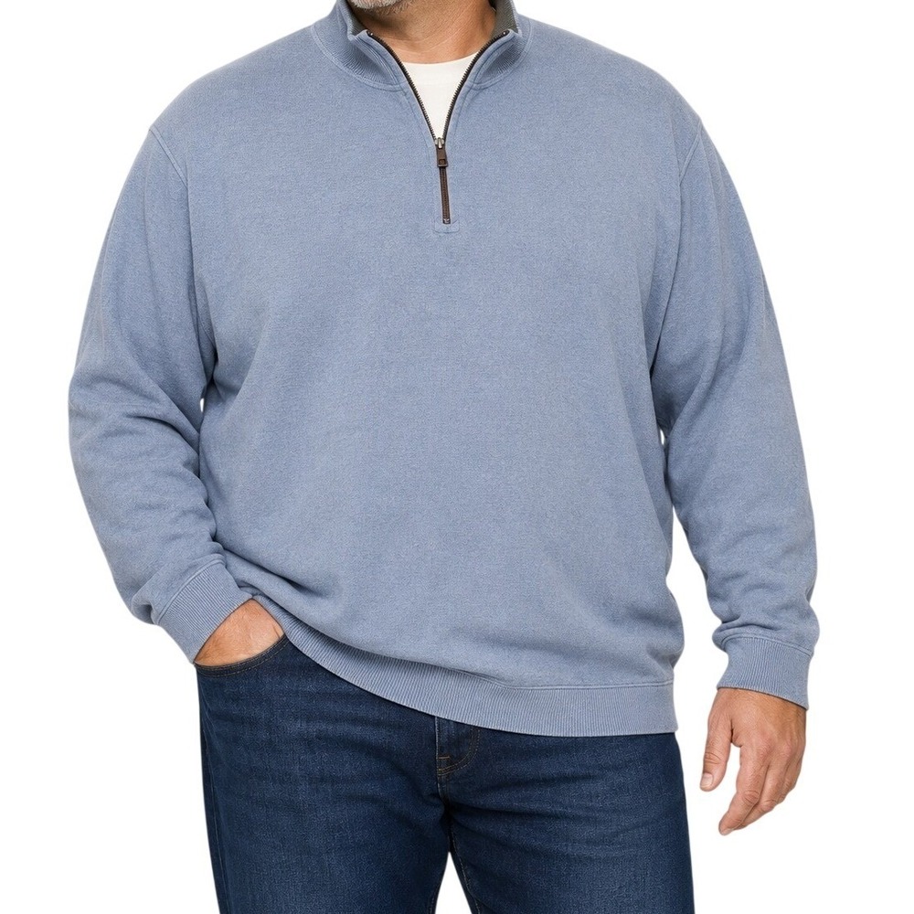 Tommy Bahama Blue Quarter Zip Pullover Mock Neck Sweater Men's‎ 4XL
